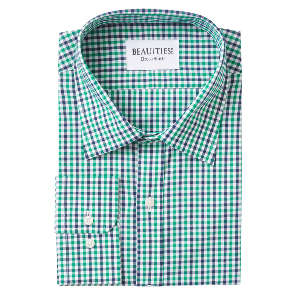 Green ☀ Blue Gingham Dress Shirt – Beau ...